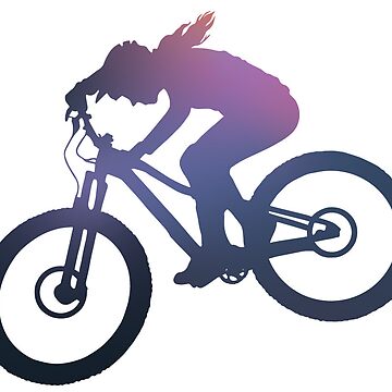 Artwork thumbnail, Woman Girl MTB Mountain Bike Sticker by montemaredesign
