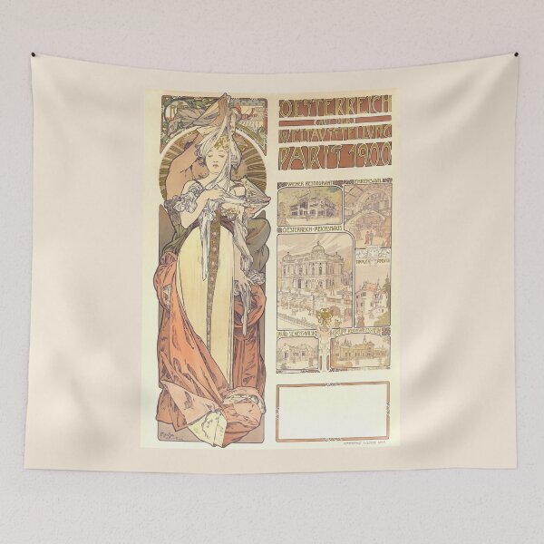 Item preview, HD. Travel French poster Osterreich Paris 1900, by Alphonse Mucha (Original colors) designed and sold by MINDTHECHERRY.