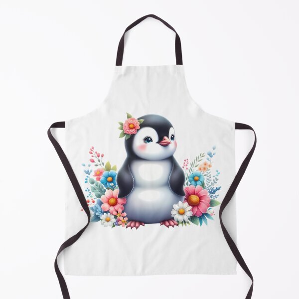 Item preview, A cute penguin with beautiful colorful flowers designed and sold by CreativeSparkzz.