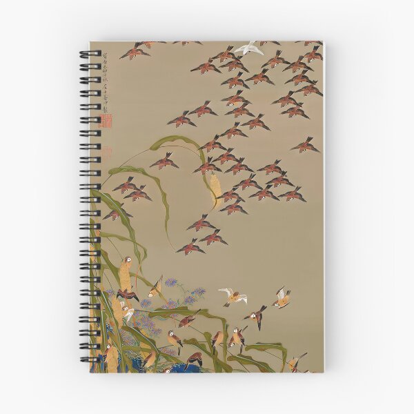 Item preview, Autumn Millet and Sparrows by Ito Jakuchu Painting (Professionally Enhanced version) designed and sold by EmeraldeaArt.
