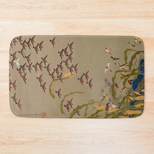 Item preview, Autumn Millet and Sparrows by Ito Jakuchu Painting (Professionally Enhanced version) designed and sold by EmeraldeaArt.