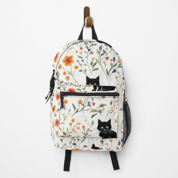 Item preview, Black Cats with Multicolor Floral Tendrils designed and sold by Simplybe1.