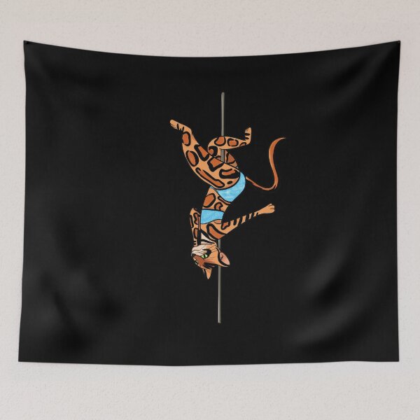 Item preview, Bengal Cat Pole Dancing Club Stickers designed and sold by CANDYFrog.