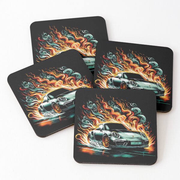 Item preview, Drifit Car fire Flames Automotive T-Shirts designed and sold by PrintyArts.
