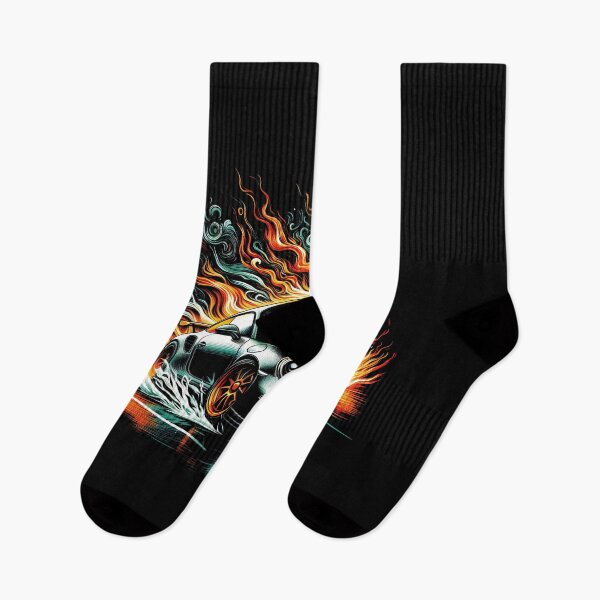 Item preview, Drifit Car fire Flames Automotive T-Shirts designed and sold by PrintyArts.