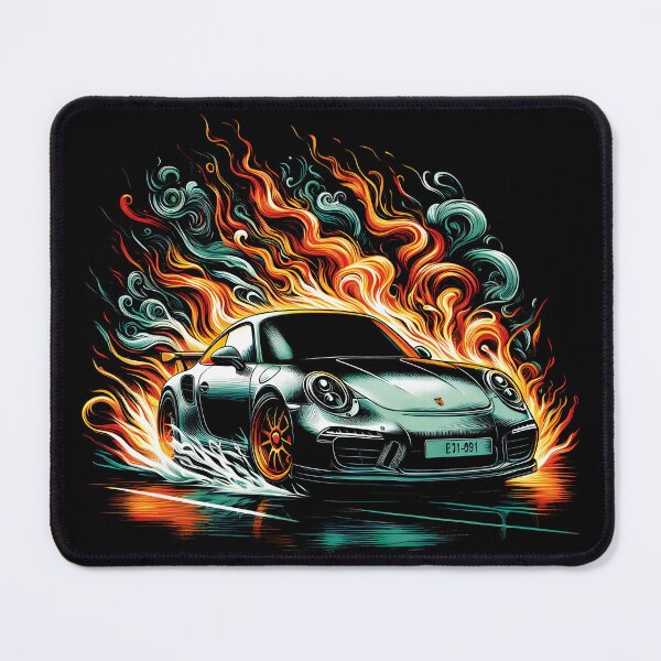 Item preview, Drifit Car fire Flames Automotive T-Shirts designed and sold by PrintyArts.