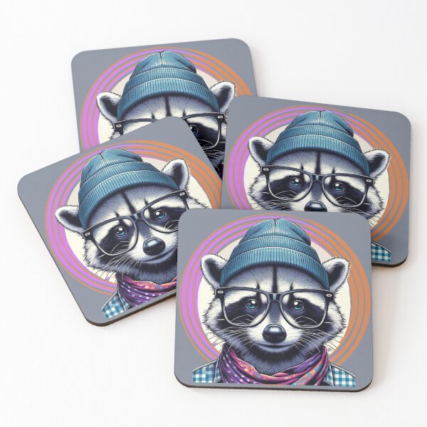 Item preview, Mapache hipster con eclipse solar designed and sold by Chaput Store.