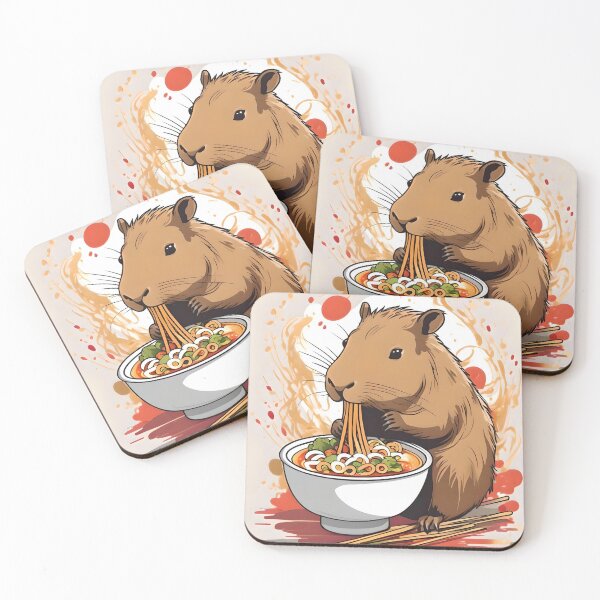 Item preview, Cute capybara eating ramen noodles  designed and sold by Studio12866.