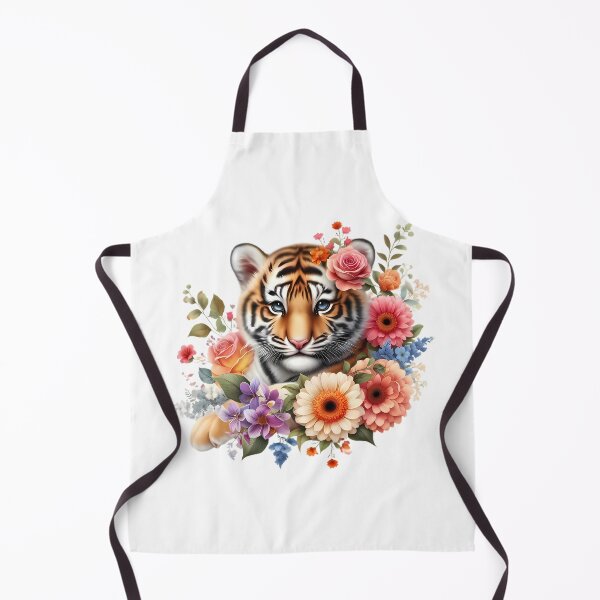 Item preview, A little tiger with beautiful colorful flowers designed and sold by CreativeSparkzz.