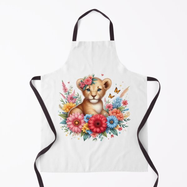Item preview, A little lion with beautiful colorful flowers designed and sold by CreativeSparkzz.