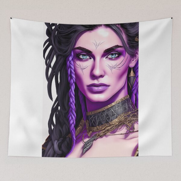 Item preview, A Princess Warrior with dark hair and a purple braid designed and sold by Karen Dayton.