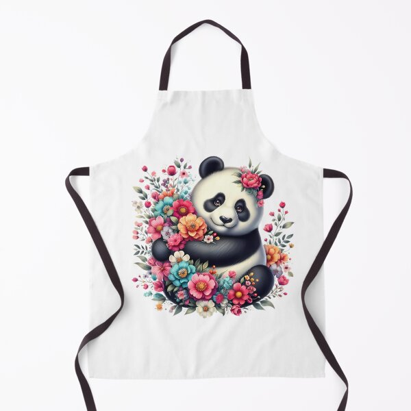 Item preview, A cute panda with beautiful colorful flowers designed and sold by CreativeSparkzz.