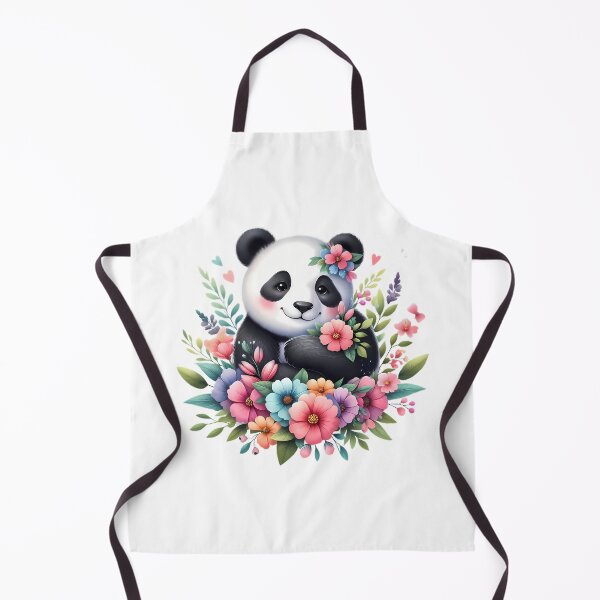 Item preview, A cute panda with beautiful colorful flowers designed and sold by CreativeSparkzz.