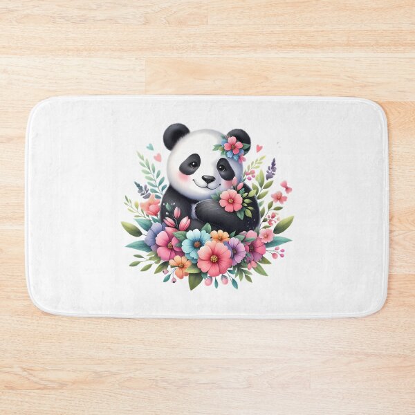 Item preview, A cute panda with beautiful colorful flowers designed and sold by CreativeSparkzz.