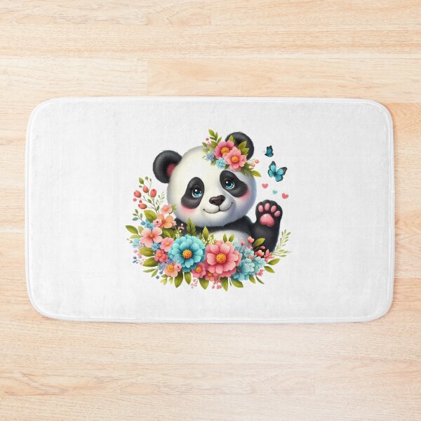 Item preview, A cute panda with beautiful colorful flowers designed and sold by CreativeSparkzz.