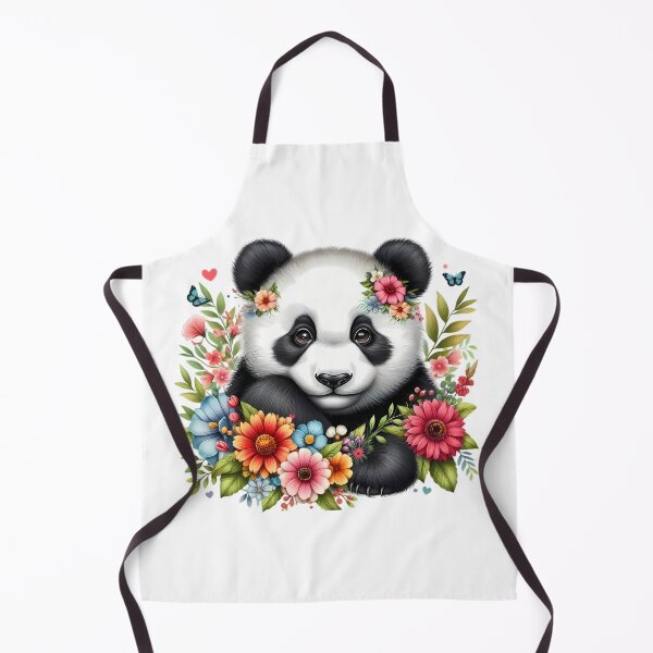 Artikelvorschau, Ein niedlicher Panda mit schönen bunten Blumen entworfen und verkauft von CreativeSparkzz.