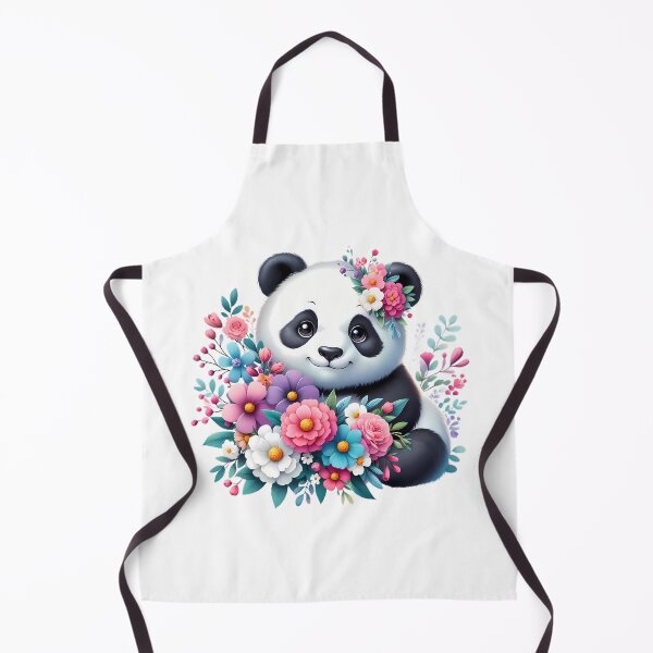 Item preview, A cute panda with beautiful colorful flowers designed and sold by CreativeSparkzz.