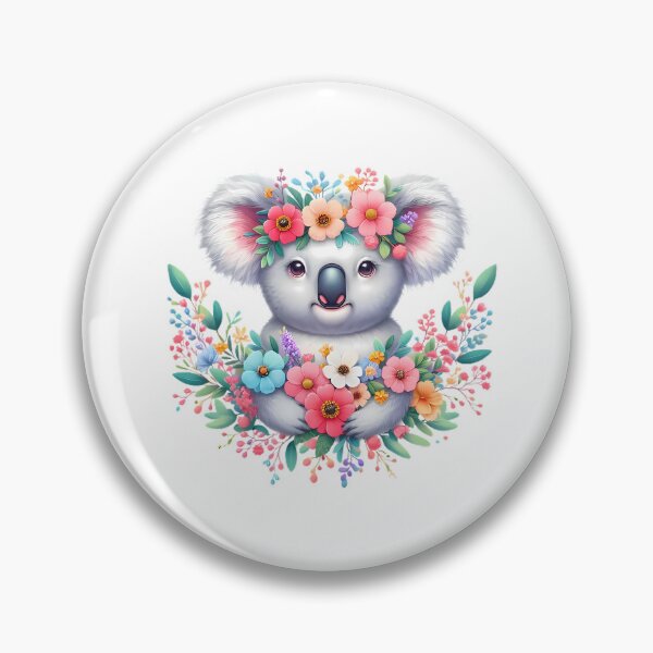 Artikelvorschau, Ein niedlicher Koala mit schönen bunten Blumen entworfen und verkauft von CreativeSparkzz.