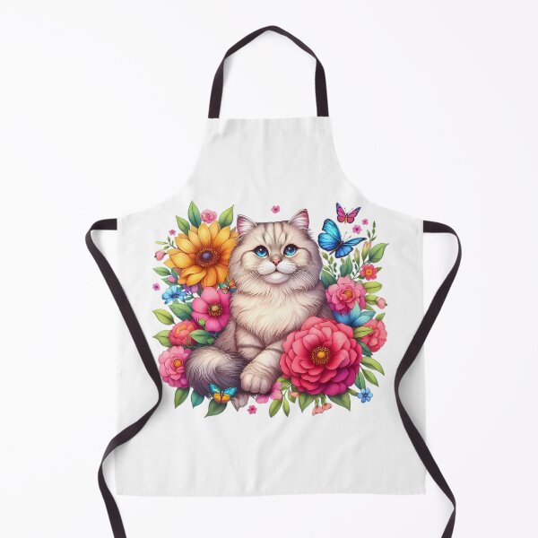 Item preview, A cute cat with beautiful colorful flowers designed and sold by CreativeSparkzz.