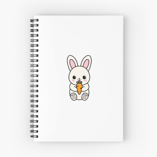 Item preview, Cute White Bunny Eating Carrot Stickers Design designed and sold by AkaReddie94.