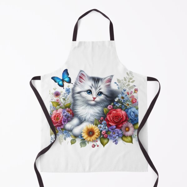 Item preview, A cute cat with beautiful colorful flowers designed and sold by CreativeSparkzz.