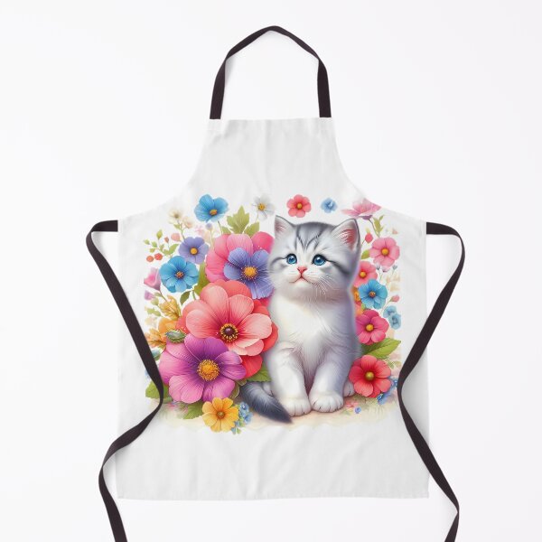 Item preview, A cute cat with beautiful colorful flowers designed and sold by CreativeSparkzz.