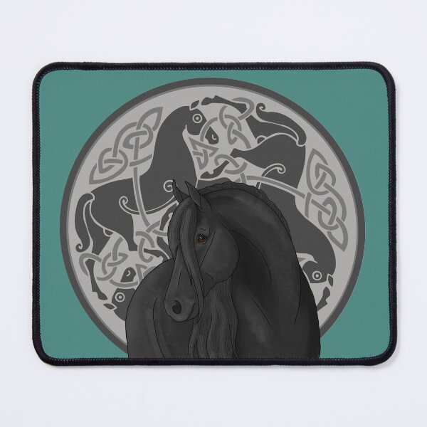 Item preview, Handsome Friesian with Celtic Horse Triskele designed and sold by DappledMoon.
