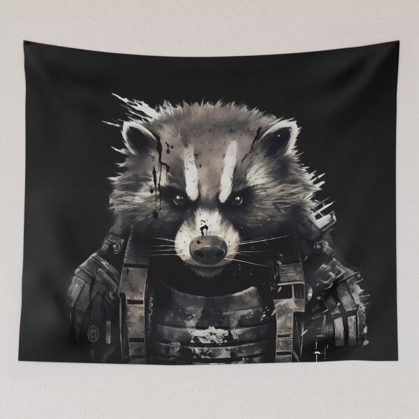 Item preview, Badger in military ballistic vest. designed and sold by Linework Studio.