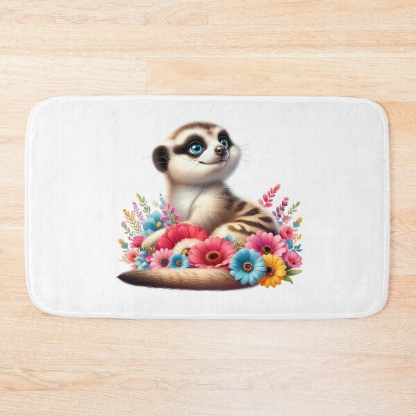 Item preview, A cute meerkat with beautiful colorful flowers designed and sold by CreativeSparkzz.