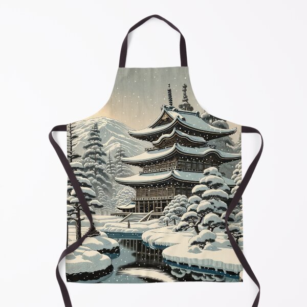 Aperçu de l'œuvre Solitude hivernale - Paysage de neige de la pagode japonaise créée et vendue par EtherealEchoes.
