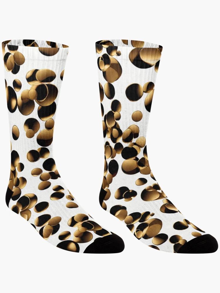 Thumbnail 3 of 5, Socks, Metallic Pattern: Gold Pattern designed and sold by CreativeSparkzz.