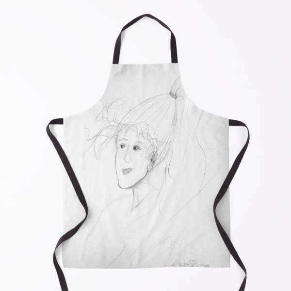 Item preview, sketch of a woman with windswept hair and long ponytail designed and sold by Dawna Morton.