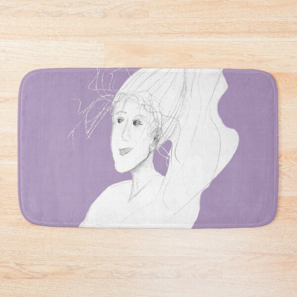 Item preview, sketch of a woman with windswept hair and long ponytail on lavendar designed and sold by Dawna Morton.