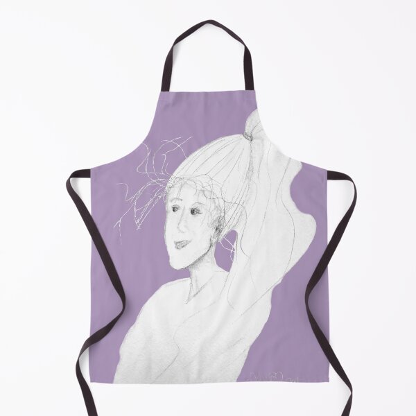 Item preview, sketch of a woman with windswept hair and long ponytail on lavendar designed and sold by Dawna Morton.