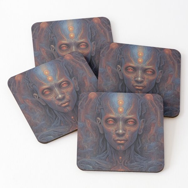 Item preview, Awakened Soul, Psychedelic Abstract Portrait, Digital Art designed and sold by Burn-Ego.