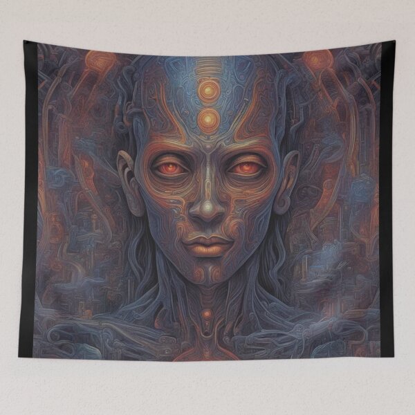 Item preview, Awakened Soul, Psychedelic Abstract Portrait, Digital Art designed and sold by Burn-Ego.
