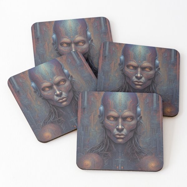 Item preview, Psychonaut Warrior, Psychedelic Abstract Portrait, Digital Art designed and sold by Burn-Ego.