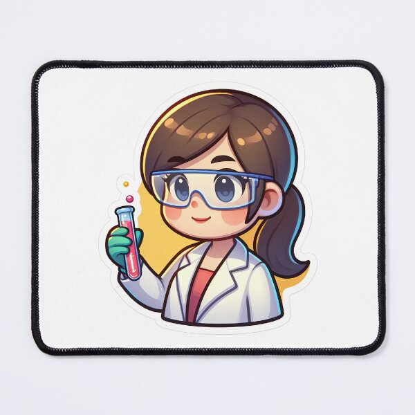 Item preview, Cute Female Cartoon Chemist designed and sold by sciencenotes.