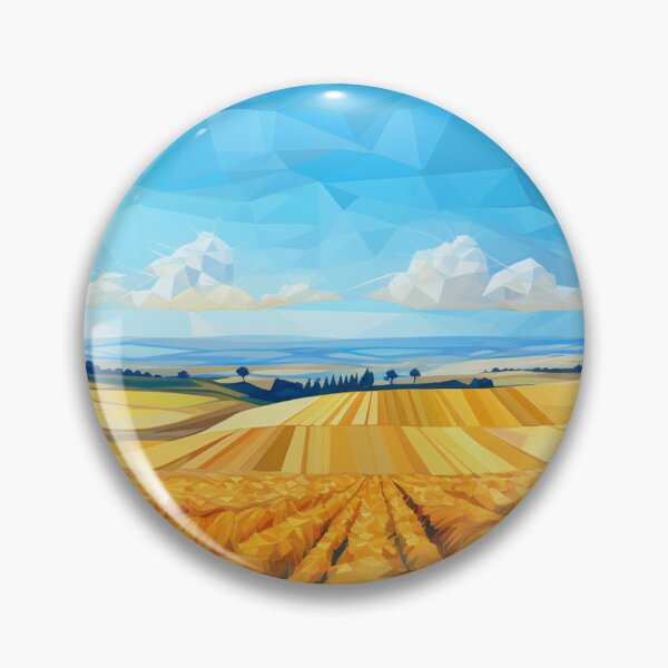 Item preview, Gold Fields Under A Blue Sky - Scenic Landscape designed and sold by AiHead.