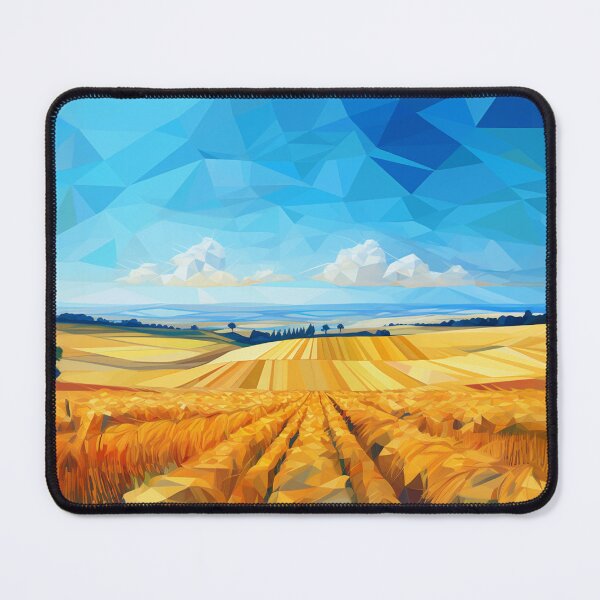 Item preview, Gold Fields Under A Blue Sky - Scenic Landscape designed and sold by AiHead.
