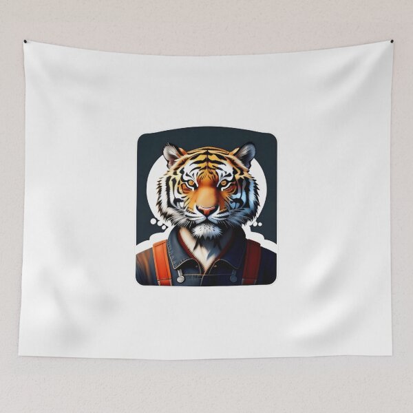 Item preview, Working tiger in overalls designed and sold by kuhlartde.