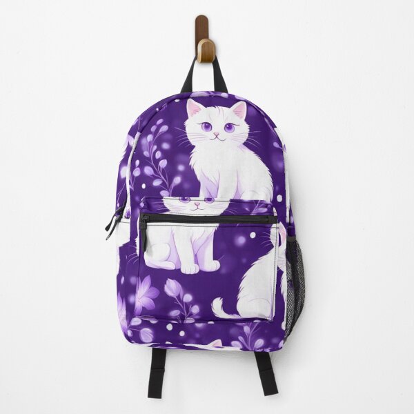 Item preview, White Kittens in Purple Floral Background designed and sold by Simplybe1.