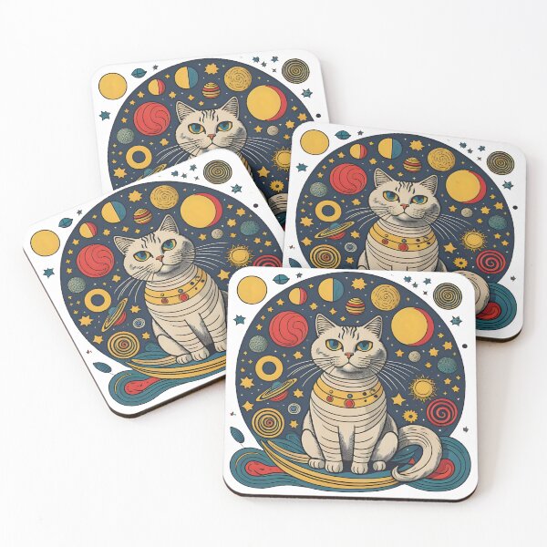 Item preview, Celestial Cat with Planets designed and sold by Qlutique.