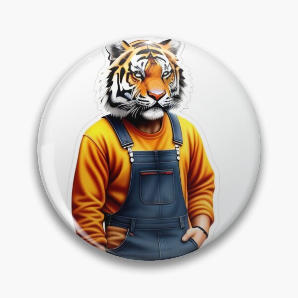 Item preview, Working tiger in overalls designed and sold by kuhlartde.