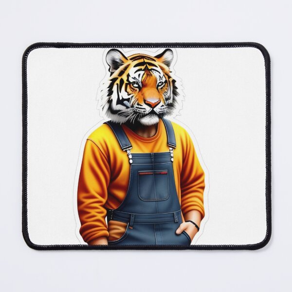Item preview, Working tiger in overalls designed and sold by kuhlartde.