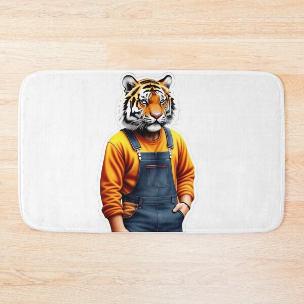 Item preview, Working tiger in overalls designed and sold by kuhlartde.