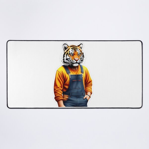 Item preview, Working tiger in overalls designed and sold by kuhlartde.
