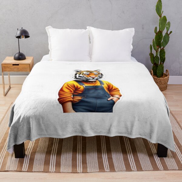Item preview, Working tiger in overalls designed and sold by kuhlartde.
