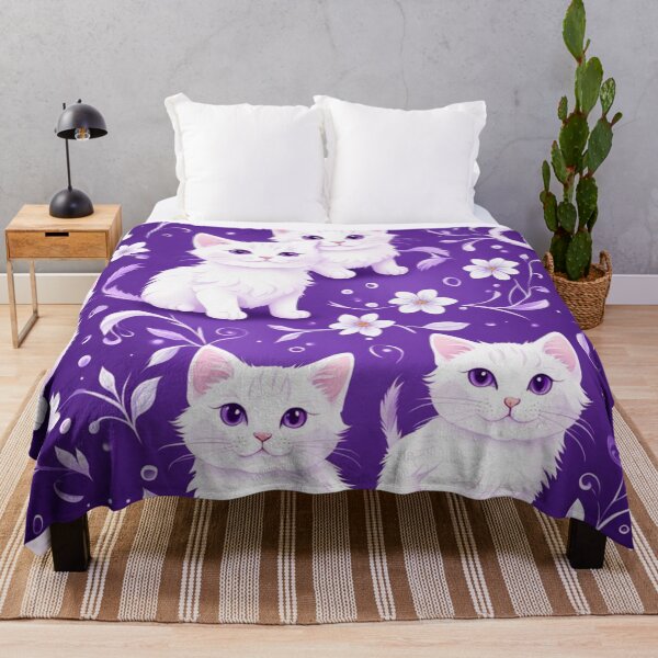 Item preview, White Smiling Kittens with Purple designed and sold by Simplybe1.