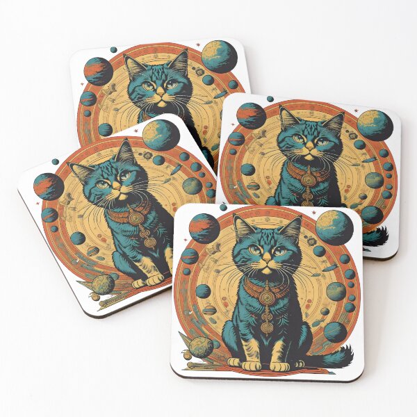 Item preview, Celestial Cat with Planets designed and sold by Qlutique.